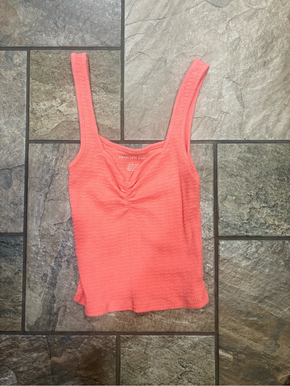 American Eagle Outfitters Coral Pink Ribbed Tank